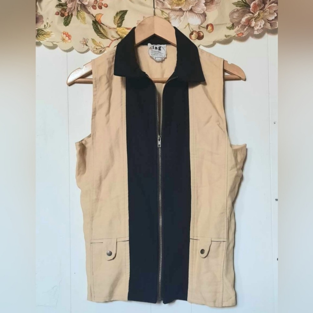 Vintage IAG Khaki Linen Vest